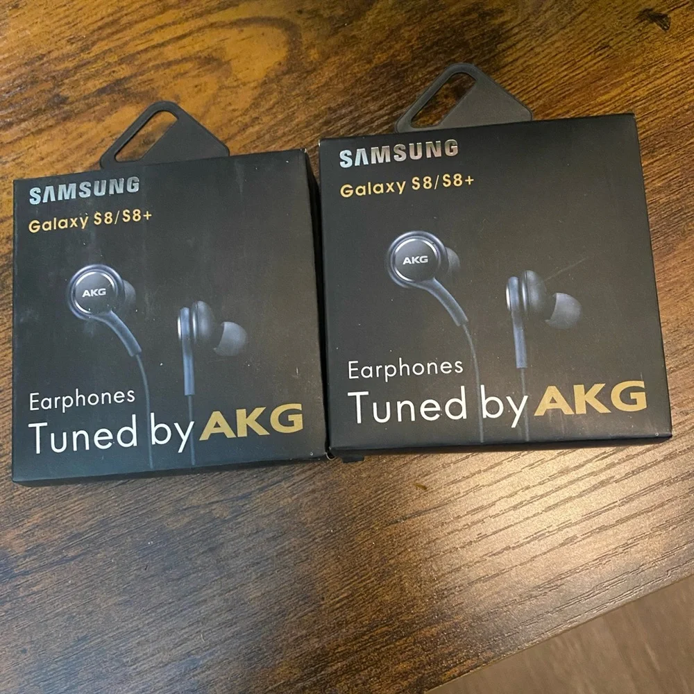 New (2) pack Samsung Galaxy AKG wired 3.5mm Earphones with mic headphones